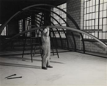 ARTHUR S. SIEGEL (1913-1978) A group of 6 industrial photographs from the company Stran Steel, depicting a steel frame & men working.